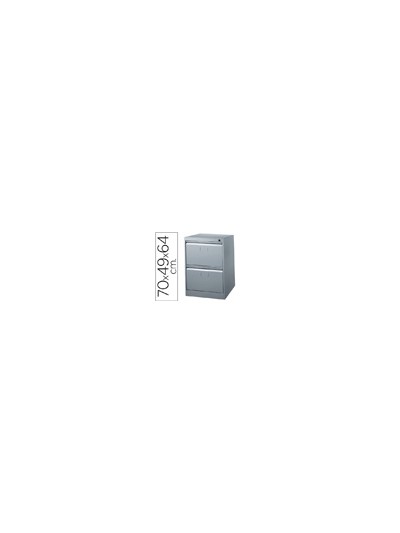 Fichero cajones de suelo metalico de 2 cajones 70cm alto,64cm prof,49cm anchocolor gris n.1375