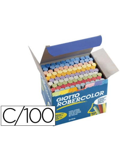 Tiza color antipolvo robercolor caja de 100 unidades colores surtidos