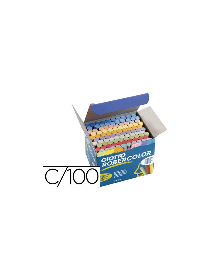 Tiza color antipolvo robercolor caja de 100 unidades colores surtidos Tiza color antipolvo robercolor caja de 100 unidades colores surtidos