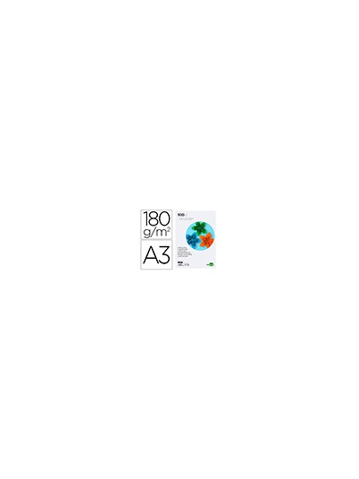 Cartulina liderpapel a3 180g/m2 blanco paquete de 100 hojas