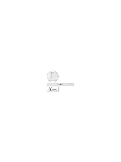Regla m+r 16 cm plastico transparente con bisel
