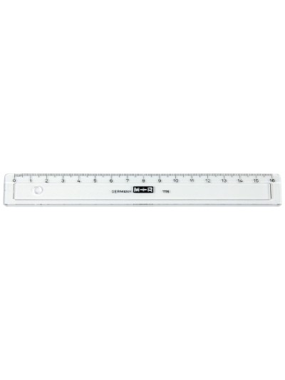 Regla m+r 16 cm plastico transparente con bisel