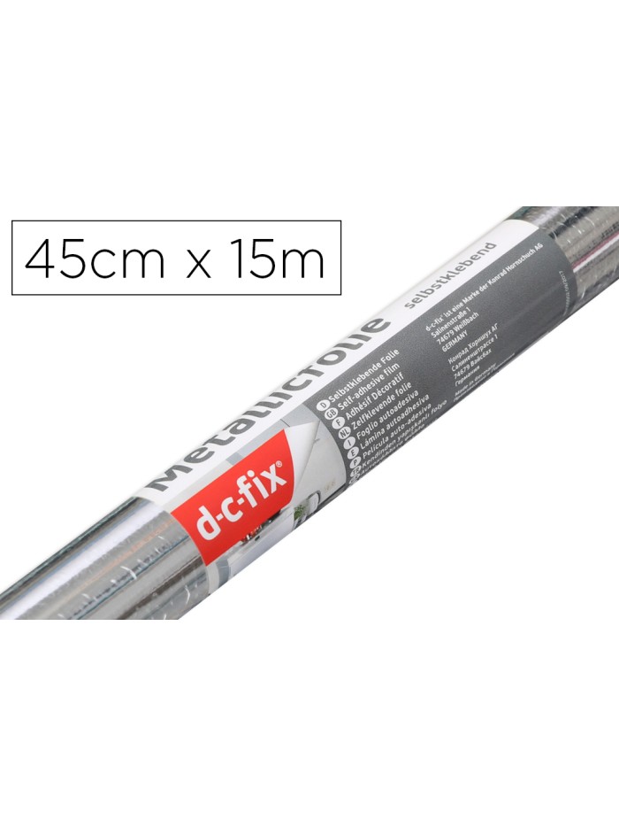 Rollo adhesivo d-c-fix plata brillo ancho 45 cm largo 15 mt Rollo adhesivo d-c-fix plata brillo ancho 45 cm largo 15 mt