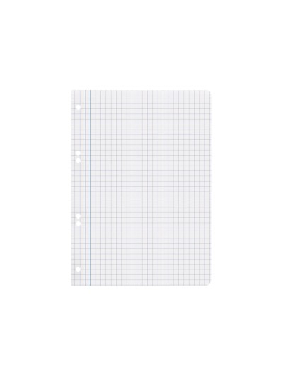 Recambio liderpapel cuarto 100 hojas 60g/m2 cuadro 8mm con margen 6 taladros