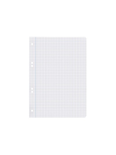 Recambio liderpapel cuarto 100 hojas 60g/m2 cuadro 6mm con margen 6 taladros
