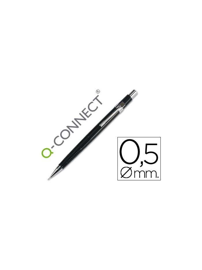Portaminas q-connect 0,5 mm con tres minas cuerpo negro clip metalico Portaminas q-connect 0,5 mm con tres minas cuerpo negro clip metalico