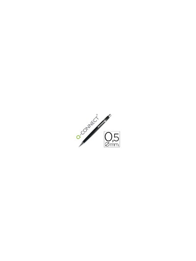 Portaminas q-connect 0,5 mm con tres minas cuerpo negro clip metalico