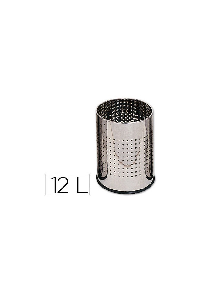 Papelera metalica q-connect perforada cromada 250x325 mm Papelera metalica q-connect perforada cromada 250x325 mm