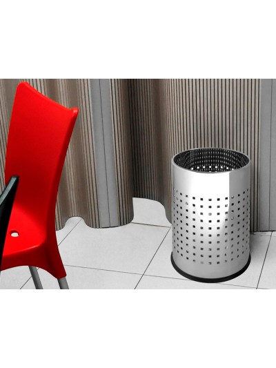 Papelera metalica q-connect perforada cromada 250x325 mm