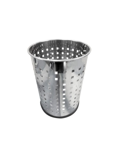 Papelera metalica q-connect perforada cromada 250x325 mm