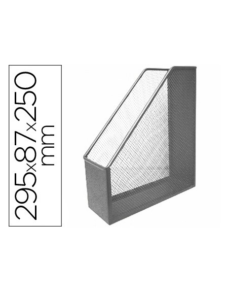 Revistero metalico q-connect rejilla gxa29 gris 87x295x250 mm