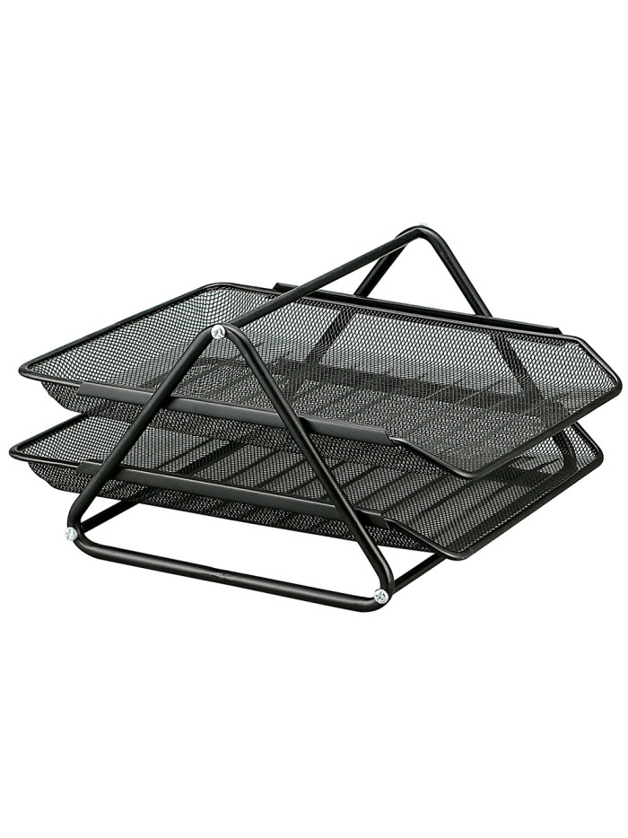 Bandeja sobremesa metalica q-connect rejilla gxa100 negra 2 bandejas movibles 300x185x350 mm Bandeja sobremesa metalica q-connect rejilla gxa100 negra 2 bandejas movibles 300x185x350 mm