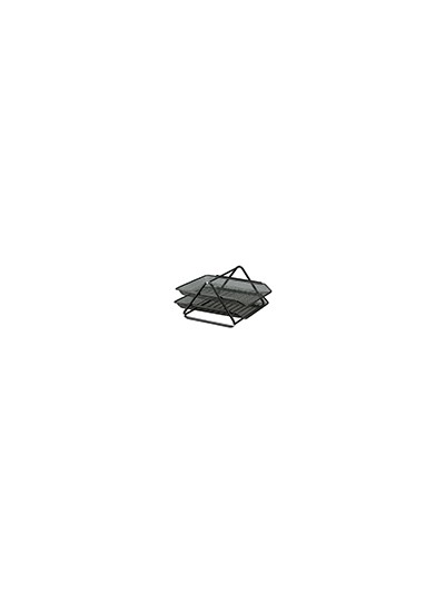 Bandeja sobremesa metalica q-connect rejilla gxa100 negra 2 bandejas movibles 300x185x350 mm