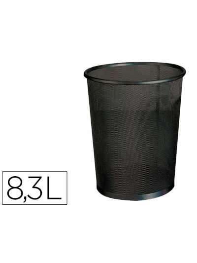 Papelera metalica q-connect rejilla negra 190x260x235 mm