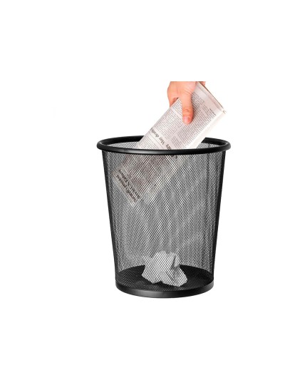 Papelera metalica q-connect rejilla negra 190x260x235 mm