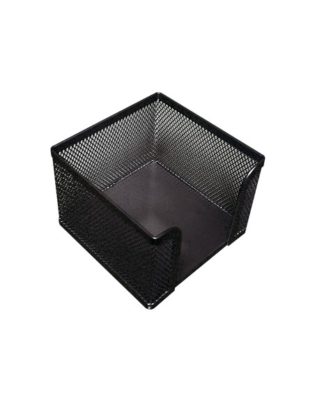 Soporte taco de papel q-connect metalico rejilla negro 95x95x80 mm