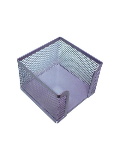 Soporte taco de papel q-connect metalico rejilla plata 95x95x80 mm