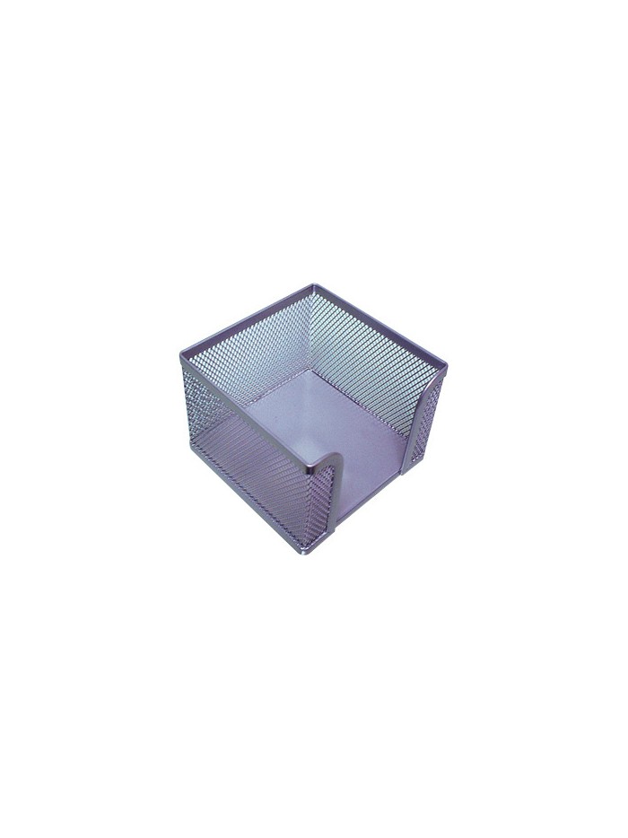 Soporte taco de papel q-connect metalico rejilla plata 95x95x80 mm Soporte taco de papel q-connect metalico rejilla plata 95x95x80 mm