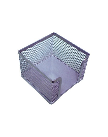 Soporte taco de papel q-connect metalico rejilla plata 95x95x80 mm