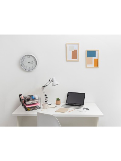 Organizador sobremesa bandeja metalica q-connect rejilla negra con 4 departamentos 315x20x175 mm