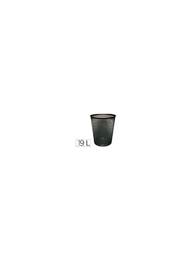 Papelera metalica q-connect negra rejilla 295x345mm
