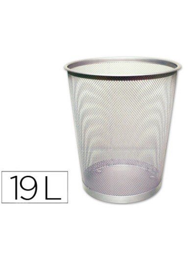 Papelera metalica q-connect gris rejilla 295x345mm
