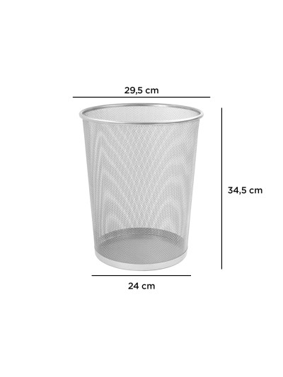 Papelera metalica q-connect gris rejilla 295x345mm