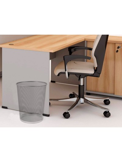 Papelera metalica q-connect gris rejilla 295x345mm