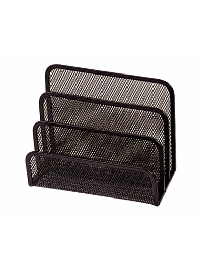 Soporte para cartas q-connect metalico rejilla negro 170x135x83mm