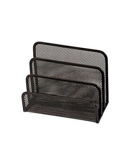 Soporte para cartas q-connect metalico rejilla negro 170x135x83mm