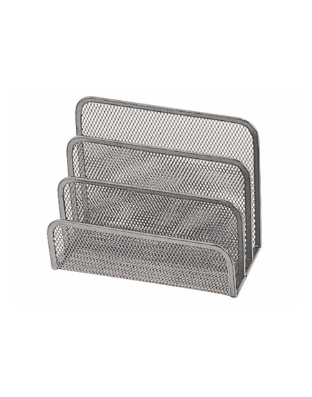 Soporte para cartas q-connect metalico rejilla gris 170x135x83 mm
