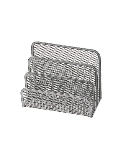 Soporte para cartas q-connect metalico rejilla gris 170x135x83 mm