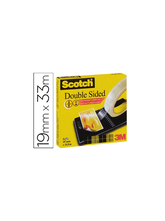 Cinta adhesiva scotch dos caras 33 mt x 19 mm Cinta adhesiva scotch dos caras 33 mt x 19 mm