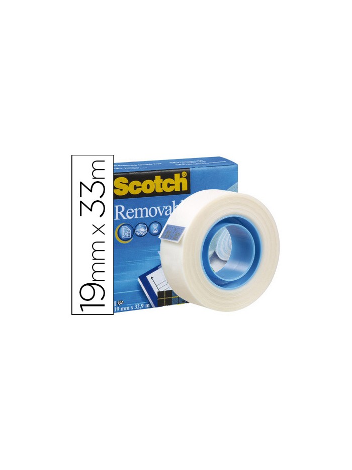 Cinta adhesiva scotch magic invisible removible 33 mt x 19 mm Cinta adhesiva scotch magic invisible removible 33 mt x 19 mm