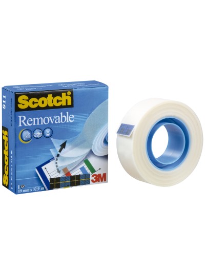 Cinta adhesiva scotch magic invisible removible 33 mt x 19 mm