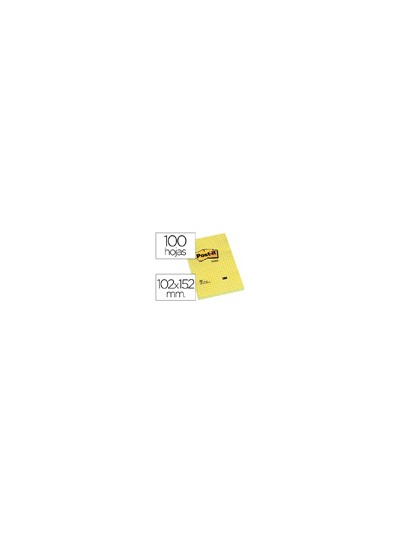 Bloc de notas adhesivas quita y pon post-it 102x152 mm cuadriculado 662