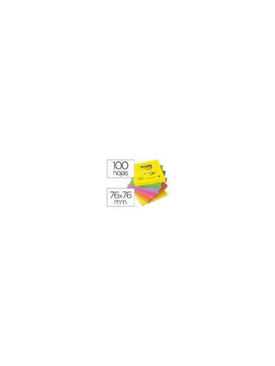 Bloc de notas adhesivas quita y pon post-it 76x76 mm z-notesultra intenso pack de 6 blocs surtido