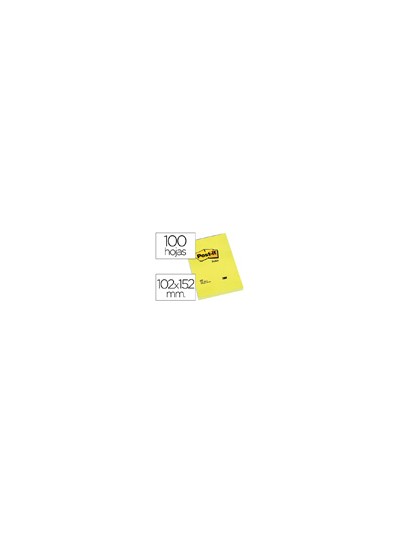 Bloc de notas adhesivas quita y pon post-it 102x152 mm con 100 hojas 659