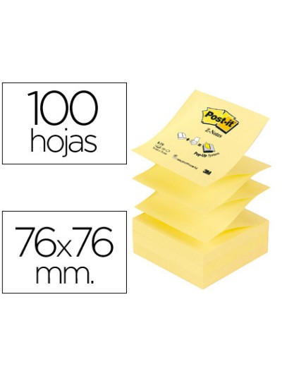Bloc de notas adhesivas quita y pon post-it 76x76 mm z-notes