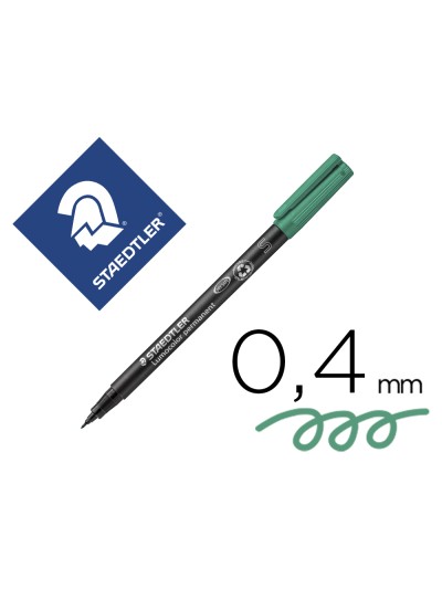 Rotulador staedtler lumocolor retroproyeccion punta de fibra permanente 313-5 verde punta super fina redonda 0.4 mm