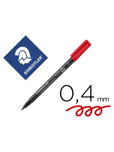 Rotulador staedtler lumocolor retroproyeccion punta de fibra permanente 313-2 rojo punta super fina redonda 0.4 mm