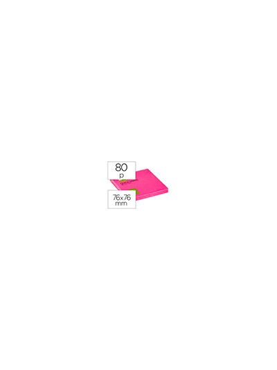Bloc de notas adhesivas quita y pon q-connect 76x76 mm rosa neon 80 hojas