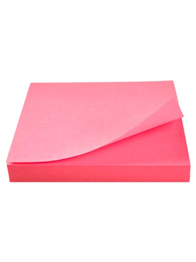 Bloc de notas adhesivas quita y pon q-connect 76x76 mm rosa neon 80 hojas