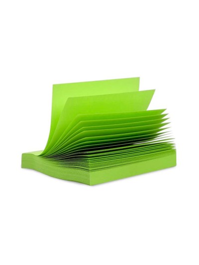Bloc de notas adhesivas quita y pon q-connect 76x76 mm verde neon 80 hojas