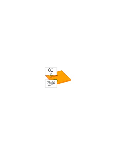 Bloc de notas adhesivas quita y pon q-connect 76x76 mm naranja neon 80 hojas