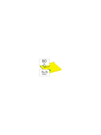 Bloc de notas adhesivas quita y pon q-connect 76x76 mm amarillo neon 80 hojas