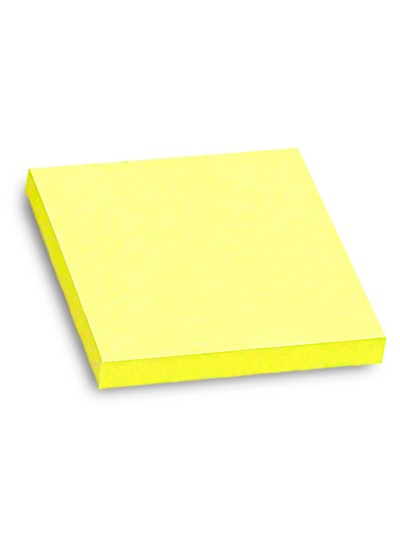 Bloc de notas adhesivas quita y pon q-connect 76x76 mm amarillo neon 80 hojas