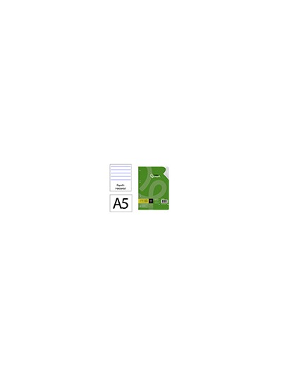 Recambio liderpapel a5 100 h 100g/m2 horizontal doble margen 6 taladros