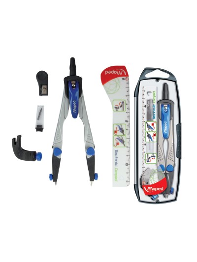 Compas maped 538700 -con adaptador universal estuche de minas y afilaminas