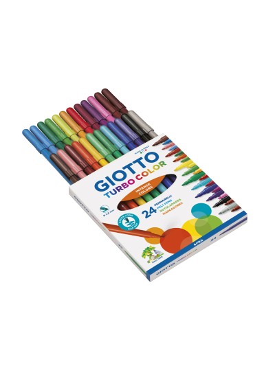 Rotulador giotto turbo color caja de 24 colores lavables con punta bloqueada